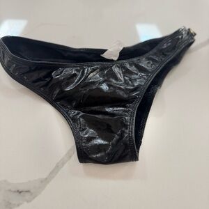 Shiny Black scanty Bottom